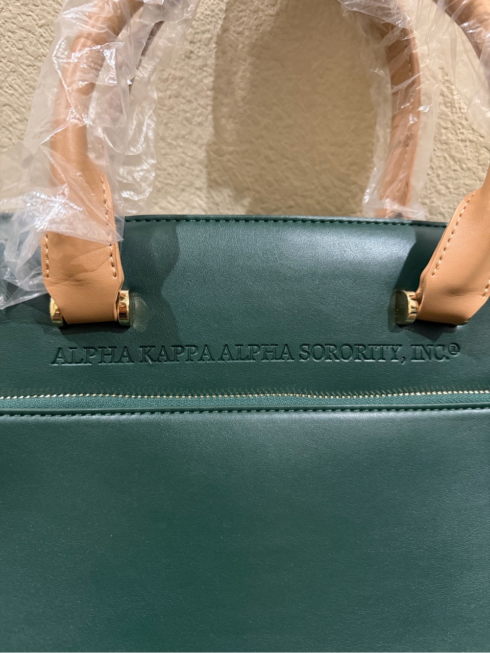 NWT alpha kappa alpha sorority inc tote bag olive green w/ strap